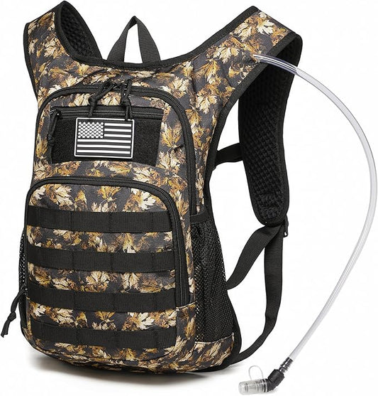 wotony Hydration Backpack with Water Bladder for Hiking Tactical Hydration Pack for Men Women Molle Water Backpack for Hiking