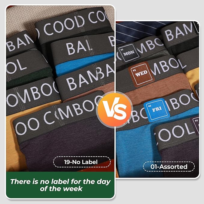 BAMBOO COOL Men's Ultra ComfortSoft Underwear, Moisture Wicking & Breathable No Ride Up Boxer Briefs with Fly, Multipack