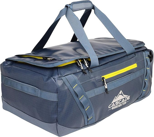 Cascade Mountain Tech 60L Duffle Bag, Convertible Travel Duffel Bag for Men Women, Water Resistant & Tear Resistant