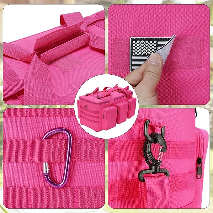 3 In 1 Military Duffel Bag 50L Gym Bag for Men Convertible Weekender Backpack for Sports Travel Basketball (50L-Rose)