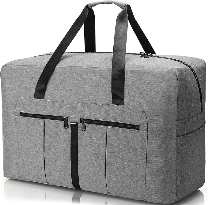 120L Large Duffle Bag for Travel, Packable Foldable Duffel Bag for Men Women Camping Weekend Overnight Moving, Water Repellent & Tear Resistant (120L, Gray)