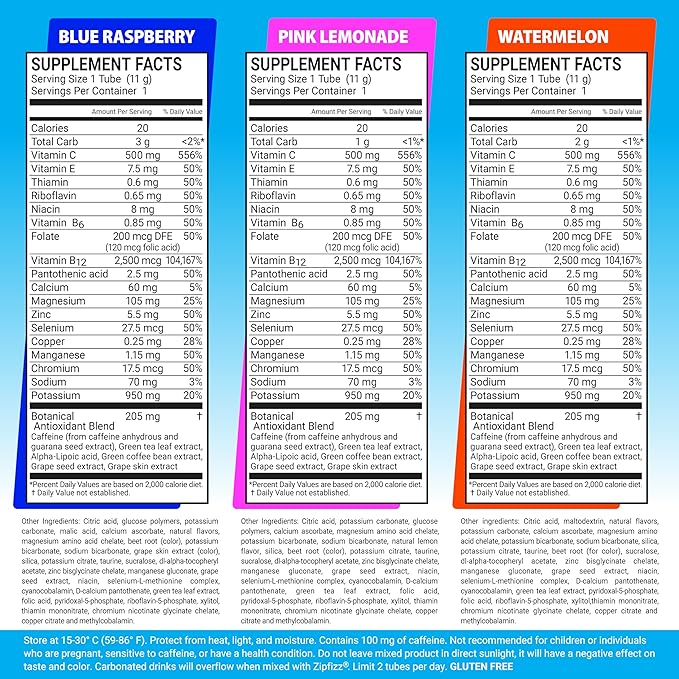 Zipfizz Daily Energy Drink Powder, Variety Pack, 15 Pack | 3-in-1 Sustained Energy, Rapid Hydration, and Essential Vitamins | Sugar-Free | Electrolyte Powder | Contains Vitamin B-12 & Antioxidants