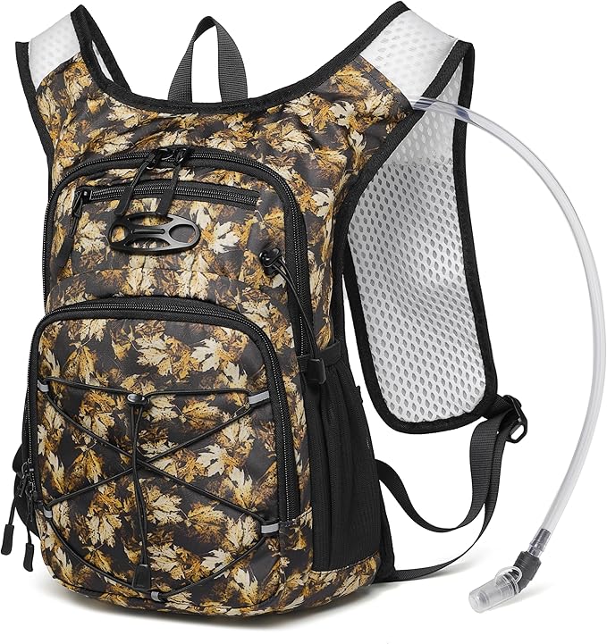 Wotony Lightweight Hydration Backpack with 2LOR 3LWater Bladder for Cycling Hiking Rave - Water Daypack for Men Women