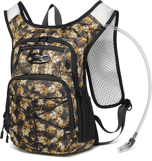 Wotony Lightweight Hydration Backpack with 2LOR 3LWater Bladder for Cycling Hiking Rave - Water Daypack for Men Women