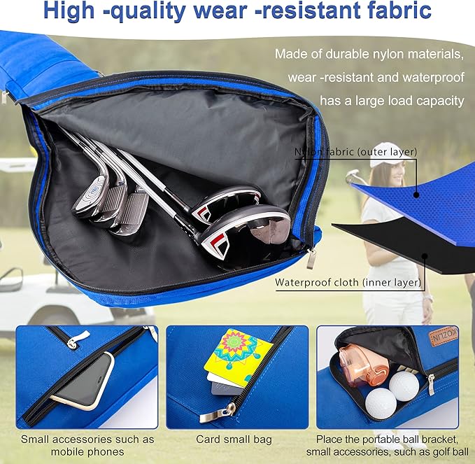 AKOZLIN Golf Clubs Carry Bag 8-10 Lightweight Foldable Travel Sunday Golf Case with Strap Waterproof Sunday Bag