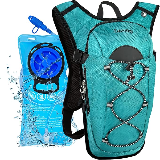 Zavothy Hydration Backpack with 2L Hydration Bladder Water Backpack for Hiking Hydration Pack for Running Cycling Hiking