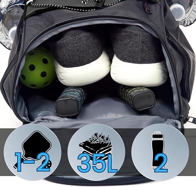 Athletico 35L Pickleball Backpack - Pickleball Bags for Men or Women Includes Pickleball Ball Holder