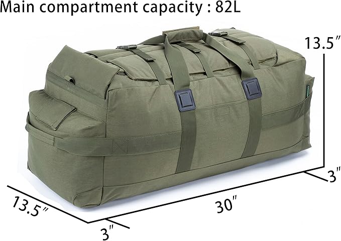 Backferry Large Military Duffle Bag Backpack Tactical Field Gear Equipment Duffel Bag Army Deployment Bag 85L