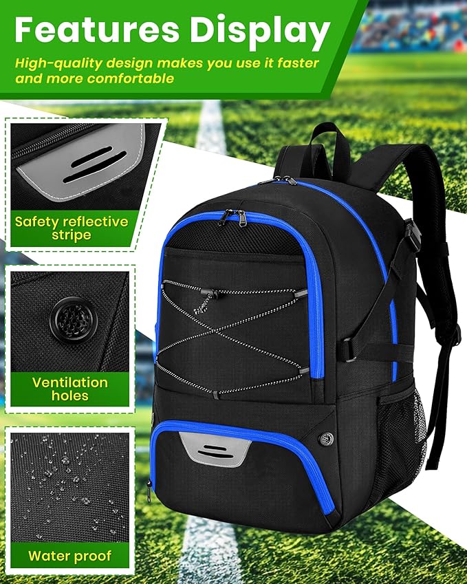 Basketball Backpack Large Sports Bag for Men&Youth,Gym Bag with Separate Ball & Shoes Compartment,Travel Bag for Basketball,Soccer,Volleyball
