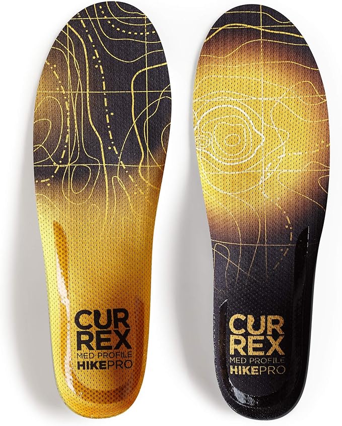 CURREX HikePro Insoles for Hiking Boots & Shoes – Shock Absorbing Inserts to Help Reduce Fatigue and Increase Performance – Anti-Slip Heel Surface for Stability – for Men & Women – Medium Arch, XL