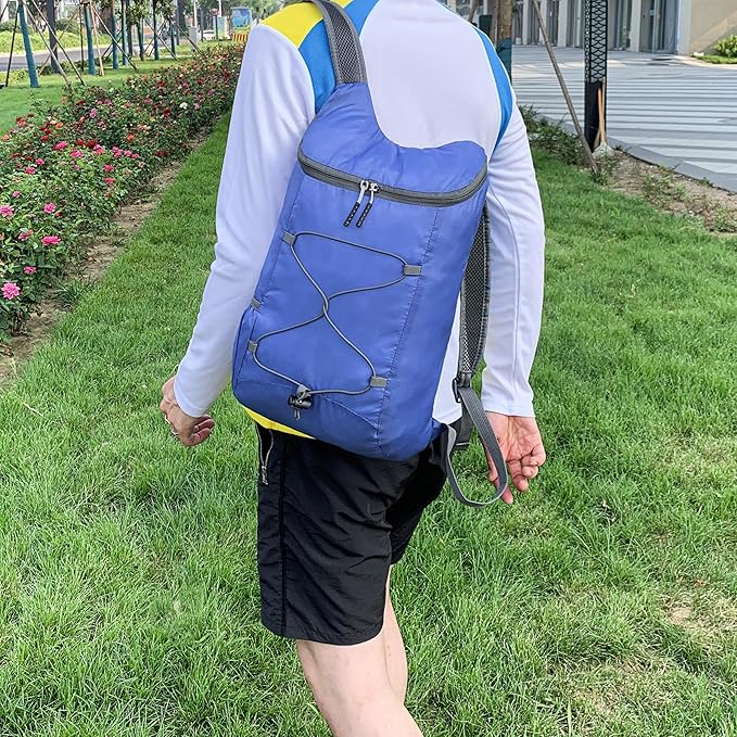 16L Lightweight Foldable Hiking-Backpack Small Packable-Daypack For Travel,Ultralight Water-Resistant Gym Bag Men Women Easy Carry-on (Royal Blue)