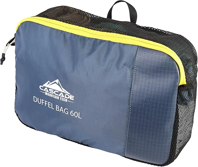 Cascade Mountain Tech 60L Duffle Bag, Convertible Travel Duffel Bag for Men Women, Water Resistant & Tear Resistant