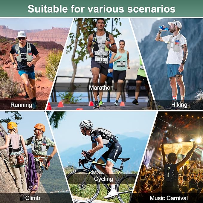 BECOJADDE Running Vest Hydration Backpack for Men Women, 5L Lightweight Running Backpack Hydration Pack for Marathon, Trail, Cycling, Hiking, Jogging