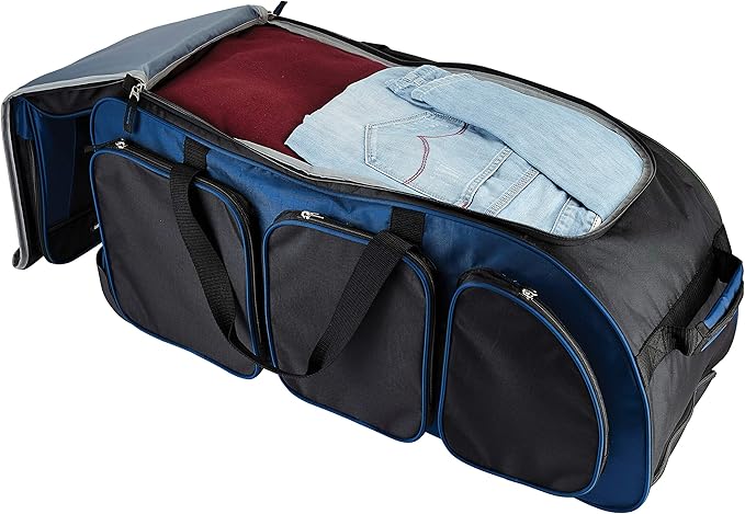 Travelers Club Xpedition 30 Inch Multi-Pocket Upright Rolling Duffel Bag