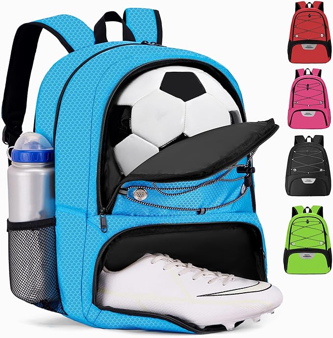 Youth Soccer Bag-Soccer Backpack&Backpack for Football Basketball,with Ball Compartment Separate Cleat Package