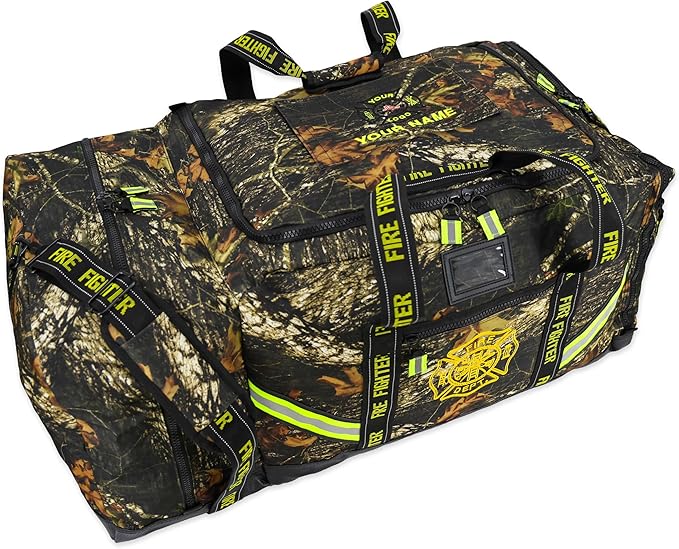 Lightning X Personalized CAMO Premium Camouflage 3XL Firefighter Step-In Gear Bag w/Helmet Compartment & Custom Embroidered Name or Logo