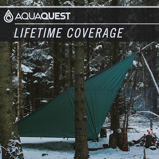 AquaQuest Guide Tarp – Ultralight Waterproof (5,000 mm) Seam-Taped 40D Ripstop Rain Fly for Backpacking, Stealth Camping & Thru-Hiking