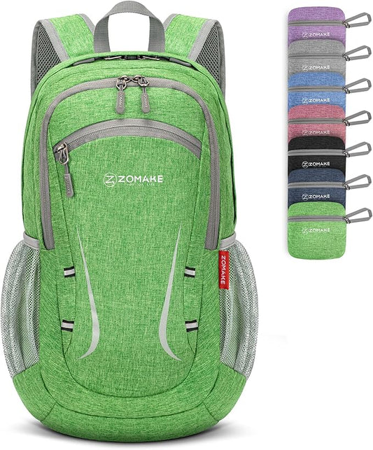 ZOMAKE Ultra Lightweight Packable Backpack 20L,Small Foldable Backpacks Hiking Water Resistant Collapsible Daypack for Women Men(Dark Green-A2)