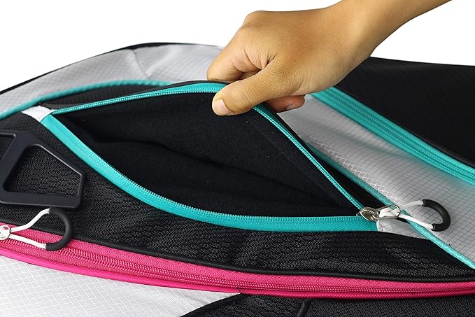 Majek Premium Ladies Black White Teal Pink 80s 1980s Retro Theme Golf Bag