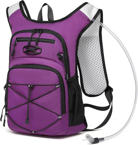 Wotony Lightweight Hydration Backpack with 2LOR 3LWater Bladder for Cycling Hiking Rave - Water Daypack for Men Women