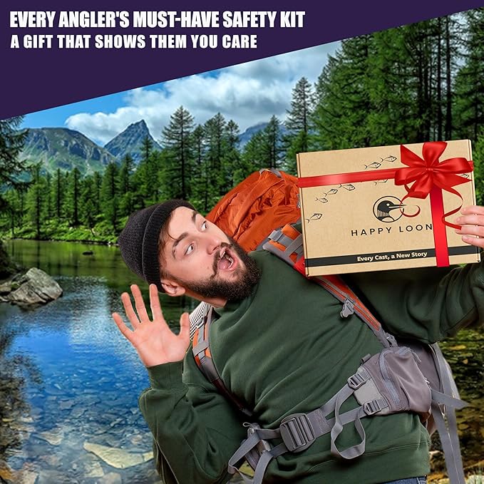 Premium Fishing Organization and Safety Gift Kit – Waterproof Tackle Bag, 2 Lure Wraps (2 Sizes), 24 Treble Hook Covers (12 Each Size) – Elegant Gift Box – 3-Stage Protection - Value Pack