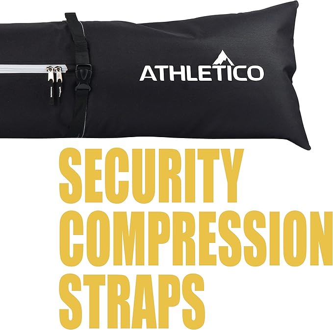 Athletico Ski Bag and Ski Boot Bag Combo - Ski Bags for Air Travel - Unpadded Snow Ski Bags Fit Skis Up to 200cm - For Men, Women, Adults, and Children