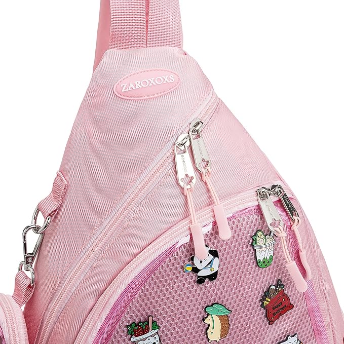 ZAROXOXS Mens Womens Oxford Ita Bag Pin Display Chest Pack Single Shoulder Bag Sport Backpack Packs Hiking Daypack