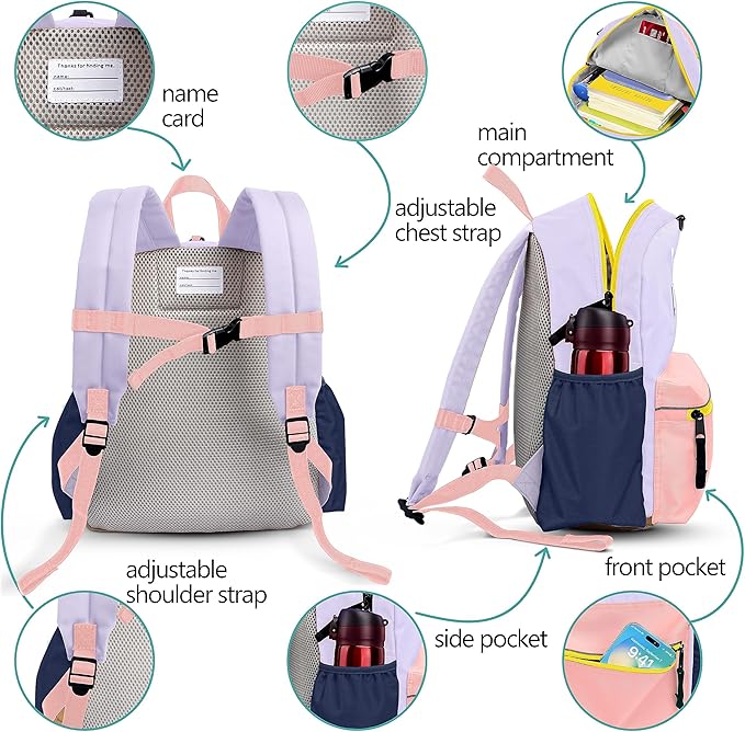 atgark Kids Backpacks For Girls & Boys, Kindergarten & Elementary School Bookbag, For School & Travel, Small Child Toddler Backpack, 13" H, For Kids 3-5 Medium