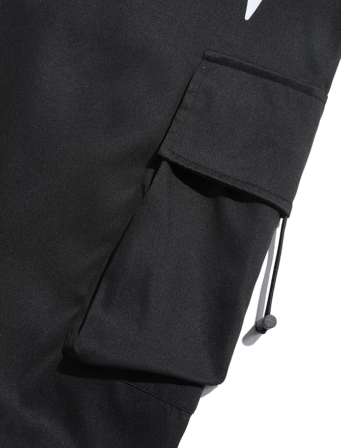 ZAFUL Men's Parachute Pants Casual Baggy Cargo Drawstring Trouser