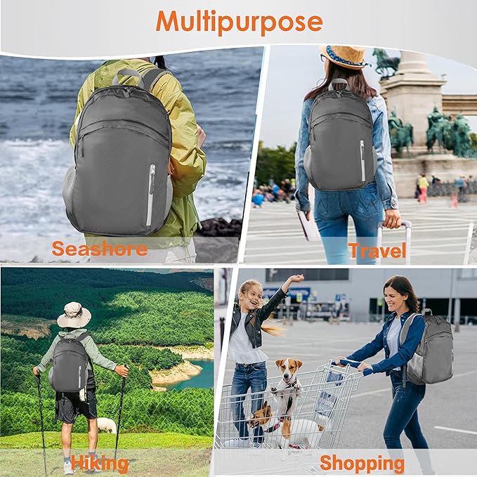 35L Waterproof Backpack Beach Foldable Lightweight Dry Wet Split Hiking Backpack Men Women Black