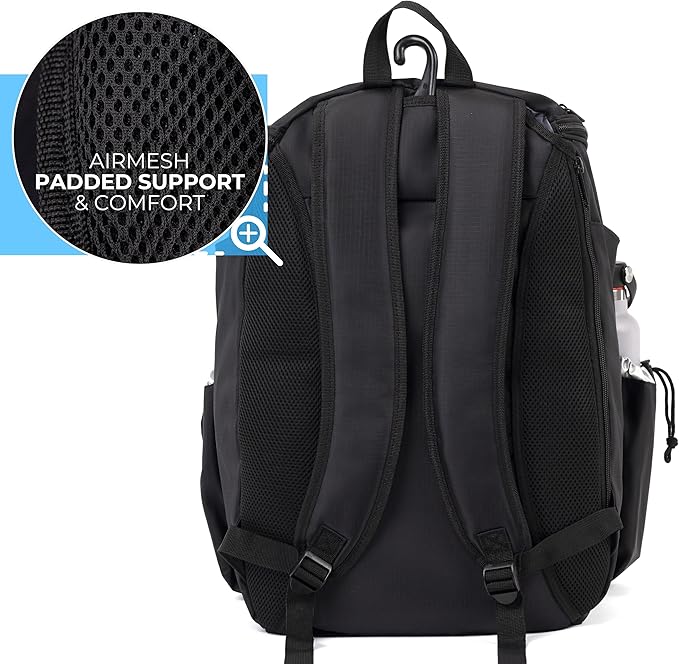 Athletico Pro 42L Pickler Pickleball Backpack (Black)