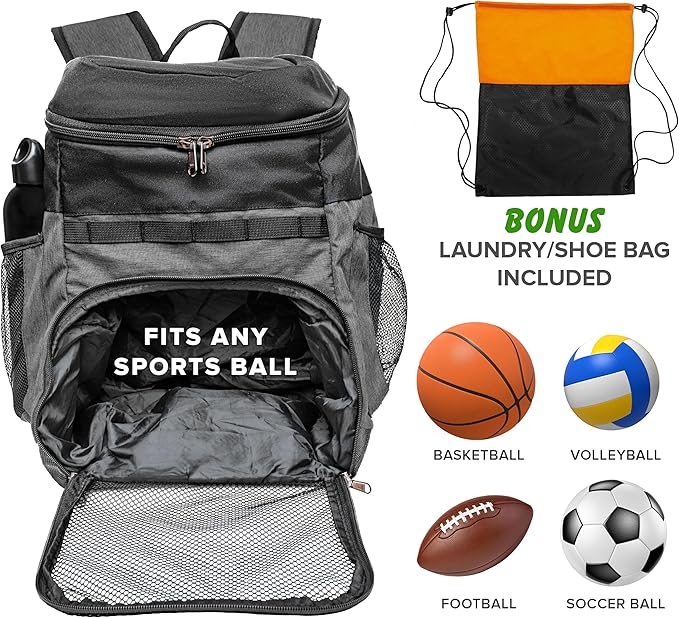Basketball Backpack with Ball Compartment