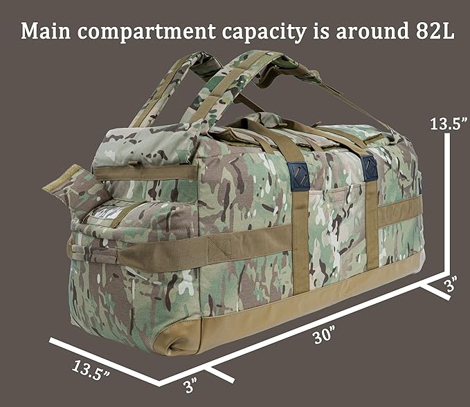 Backferry Large Military Duffle Bag Backpack Tactical Field Gear Equipment Duffel Bag Army Deployment Bag 85L