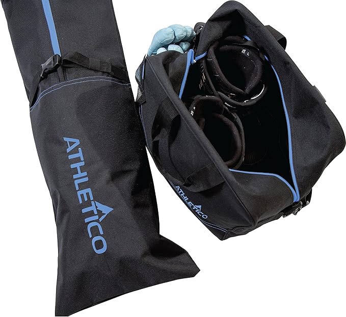 Athletico Ski Bag and Ski Boot Bag Combo - Ski Bags for Air Travel - Unpadded Snow Ski Bags Fit Skis Up to 200cm - For Men, Women, Adults, and Children